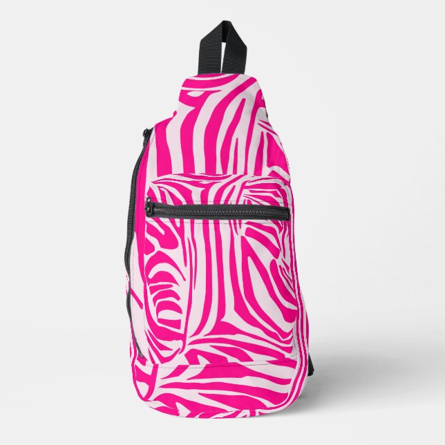 Bandolera Estampado de cebra rosa (Anverso)