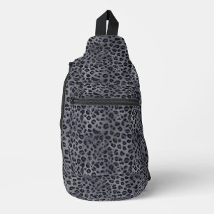Bandolera Estilizado gris y negro leopardo salvaje