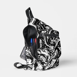 Bandolera Estilo de mármol blanco y negro