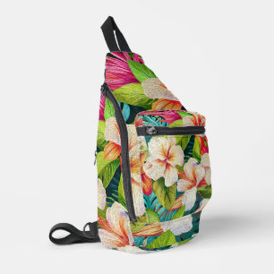 Bandolera Estilo de pintura al óleo floral tropical