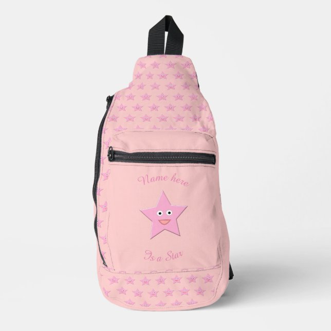 Bandolera Estrella rosa de bonito con patrones (Anverso)