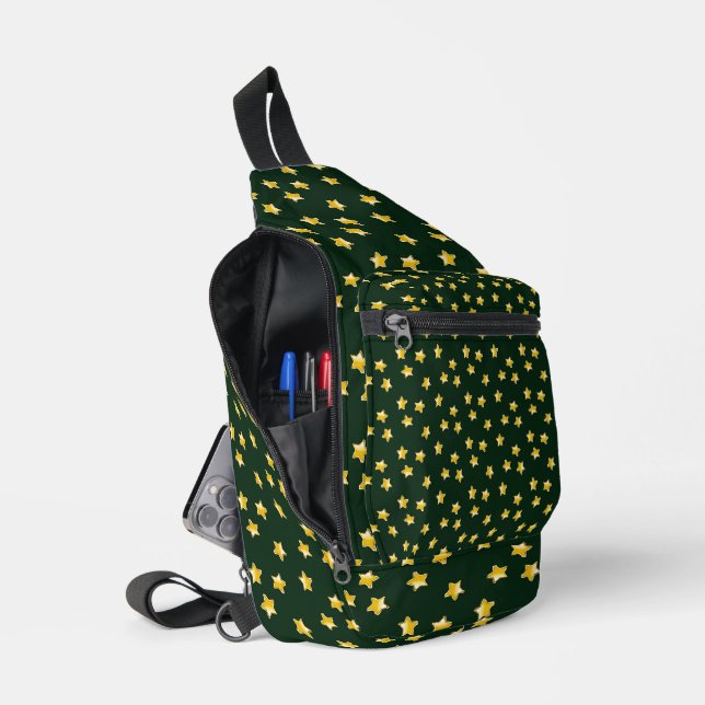 Bandolera Estrellas de oro en verde (Abierto)