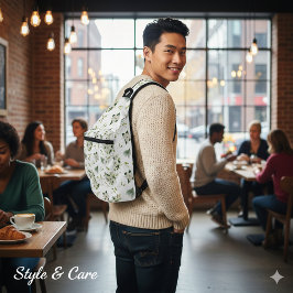 Bandolera Eye-Catching White Green Floral Pattern Stylish