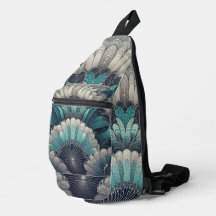 Fans de Art Nouveau Blue and Silver