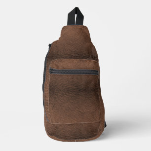 Bandolera Faux Dark Brown Leather