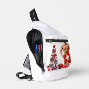 Bandolera Feliz Navidad SlipperyJoe regalo rojo blanco plata