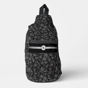 Bandolera Floral Personalizado en Blanco y Negro Chic