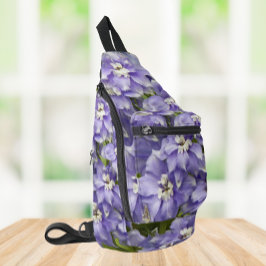 Bandolera Flores de Delphinium Morado Floral