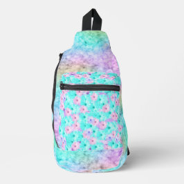 BANDOLERA FLORES PASTEL OMBRE PINK Y BLUE DAISY