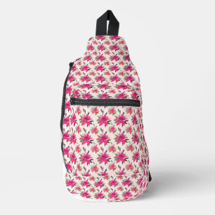 Bandolera Flores rosadas diseño de patrón floral