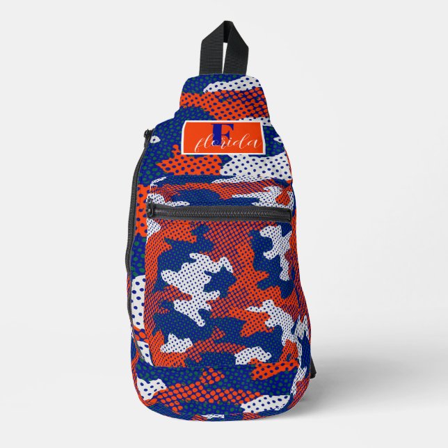 Bandolera Florida Swamp Gator Blue & Orange Camo  (Anverso)
