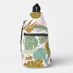 Bandolera Foliage Tropical - Monstera Y Patrón De Hojas De P