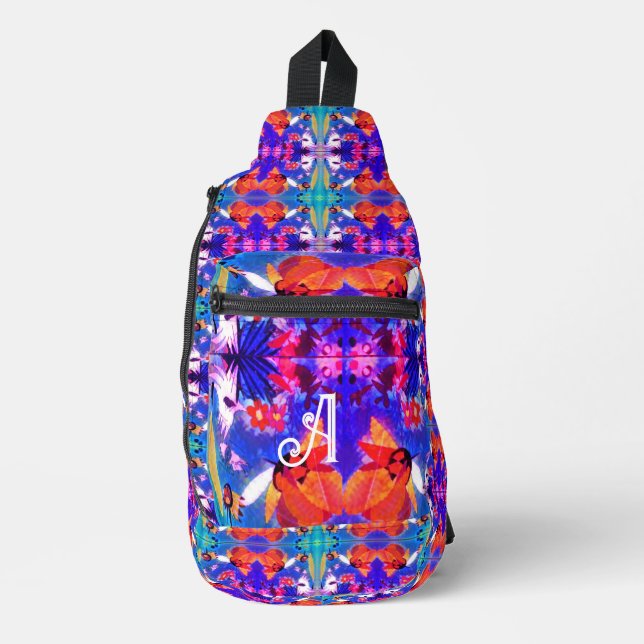 Bandolera fondo geométrico multicolor (Anverso)