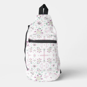 Bandolera Formas geométricas Hexagon Blanco