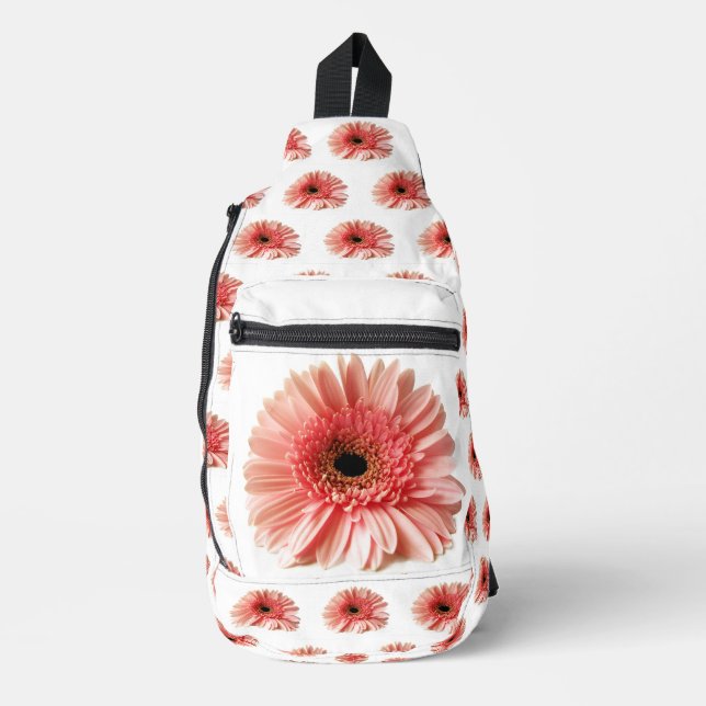 Bandolera Fotografía de Gerbera Daisy Rosa Fresca (Anverso)