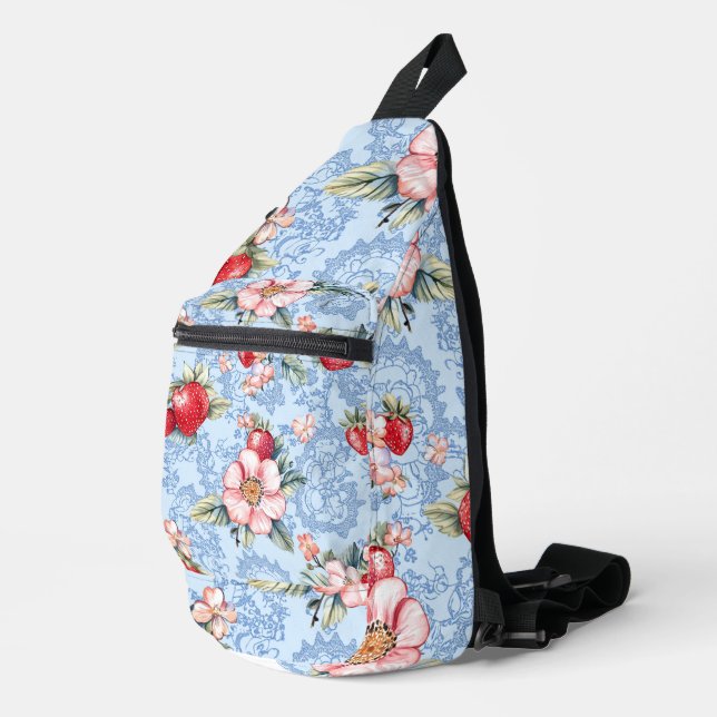 Bandolera Fresas y flores de fresa (Esquina derecha)