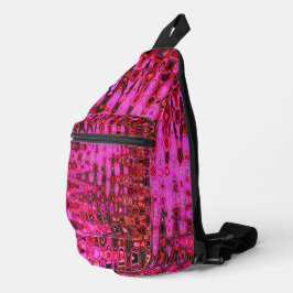 Bandolera Frios Zigzags Atómicos Retro Abstractos de Rosa y