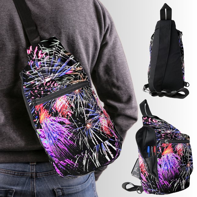 Bandolera Fuegos artificiales muestran vacaciones patriótica (Fireworks Display Patriotic Holiday Sling Bag)