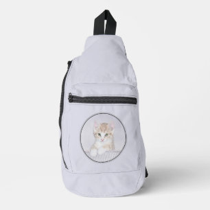 Bandolera Gatito Atigrado Naranja Pintura Arte Original Lind