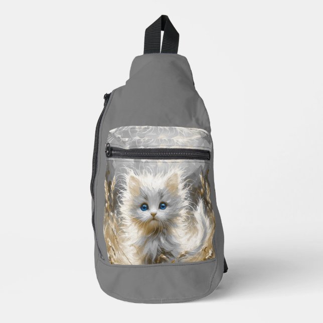 Bandolera Gatito blanco preciado (Anverso)