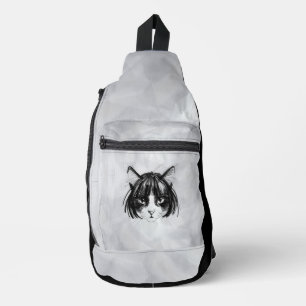 Bandolera Gato Lindo con Peluca (Estilo 1 +BG) Arte Refinado