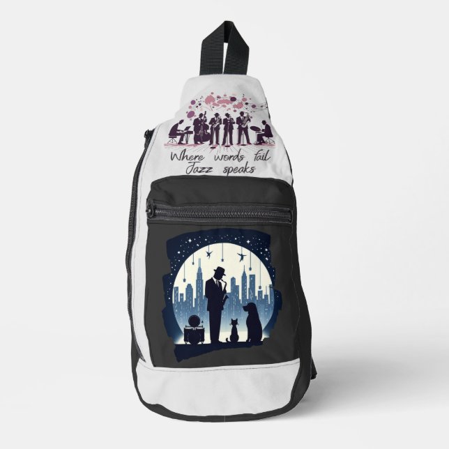 Bandolera Gato, perro, jazz (Anverso)