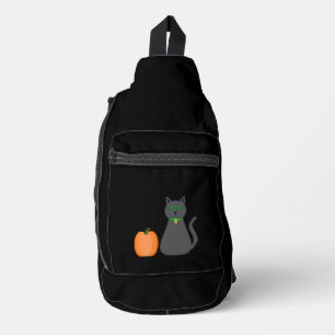 Bandolera Gato y calabaza de Halloween