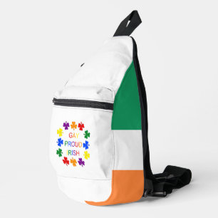 Bandolera Gay Proud Irlandés LGBT Rainbow Shamrock