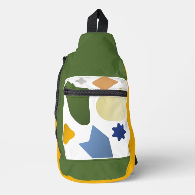 Bandolera Geométrico de mostaza (Anverso)