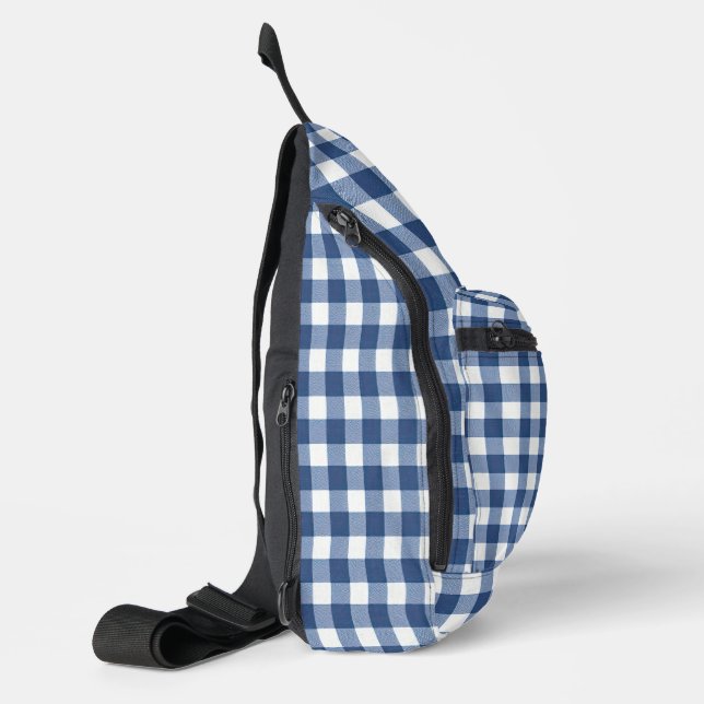 Bandolera Gingham azul y blanco (Izquierda)