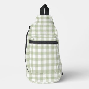 Bandolera Gingham Verde Salvia Moderno