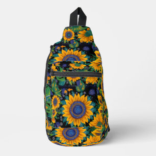 Bandolera Girasoles floreciendo. Arte popular ucraniano de P