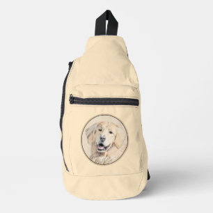 Bandolera Golden Retriever Pintura Cute Arte Perro Original