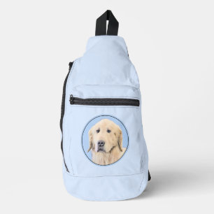 Bandolera Golden Retriever Pintura Cute Arte Perro Original