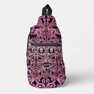 Bandolera Goth Pink Ornament with Skull Personalized 