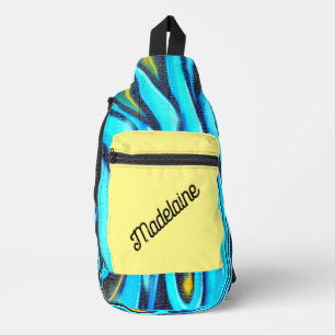 Bandolera Graffiti amarillo azul moderno