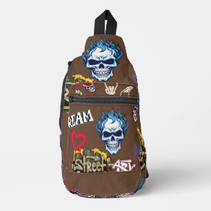 Bandolera Graffiti de arte callejero espeluznante personaliz