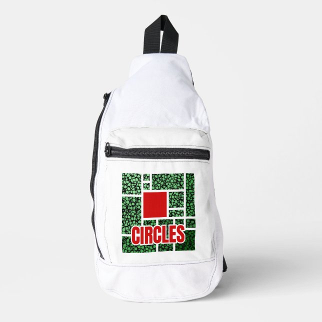 Bandolera Green Spotted Abstraction with Red Accents (Anverso)