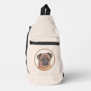 Bandolera Griffon de Bruselas Pintura de Perro Cutáneo Rojo