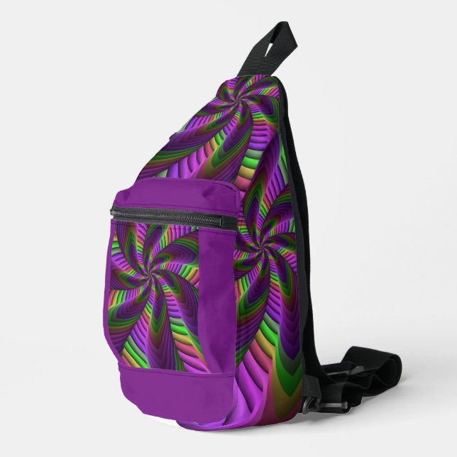 Bandolera Groovy Energetic Colorful Neon Fractal (Esquina derecha)