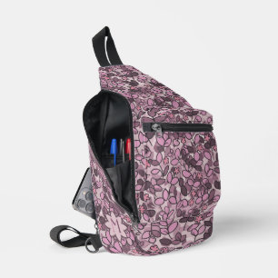 Bandolera Grupo de hojas de Personalizado morado con flores 