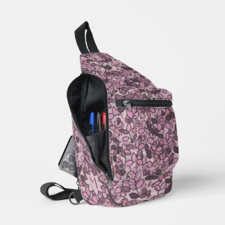 Bandolera Grupo de hojas de Personalizado morado con flores