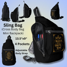 Bandolera Hacer cosas pequeñas con gran amor - Oro en negro