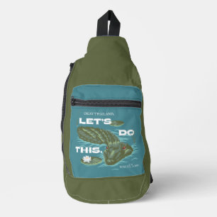 Bandolera "Hagamos esto", lagarto - El Lotus blanco
