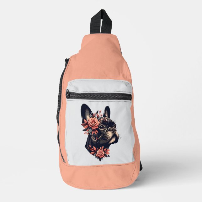 Bandolera Hermoso Frenchie artístico (Anverso)