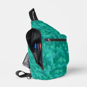 Bandolera Hexagons verde azulados