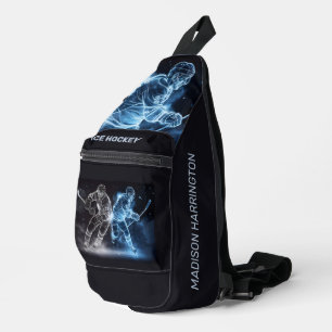 Bandolera Hockey sobre hielo de nombre personalizado