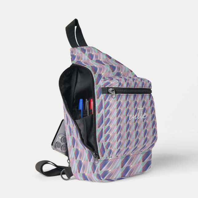 Bandolera Holográfico Cute Striped Girly (Abierto)