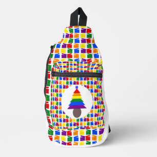 Bandolera Hombres gay arcoiris Árbol de Navidad y regalo