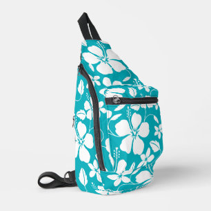 BANDOLERA HULA HAWAIANA (HIBISCO) EN TEAL